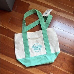 Trader Joe’s Mini Green and Cream Tote Bag